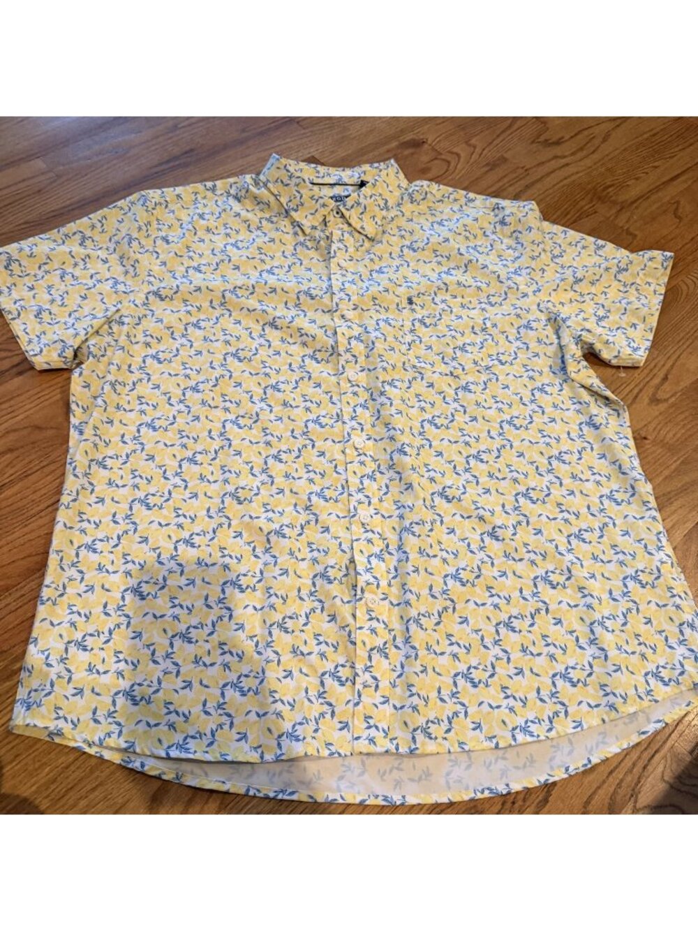 IZOD MENS YELLOW LEMON SHORT SLEEVE BUTTON SHIRT XXL